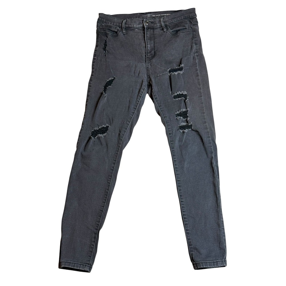 New‎ York & Company Gray Distressed High Waist
Super Skinny Jeans Size 10